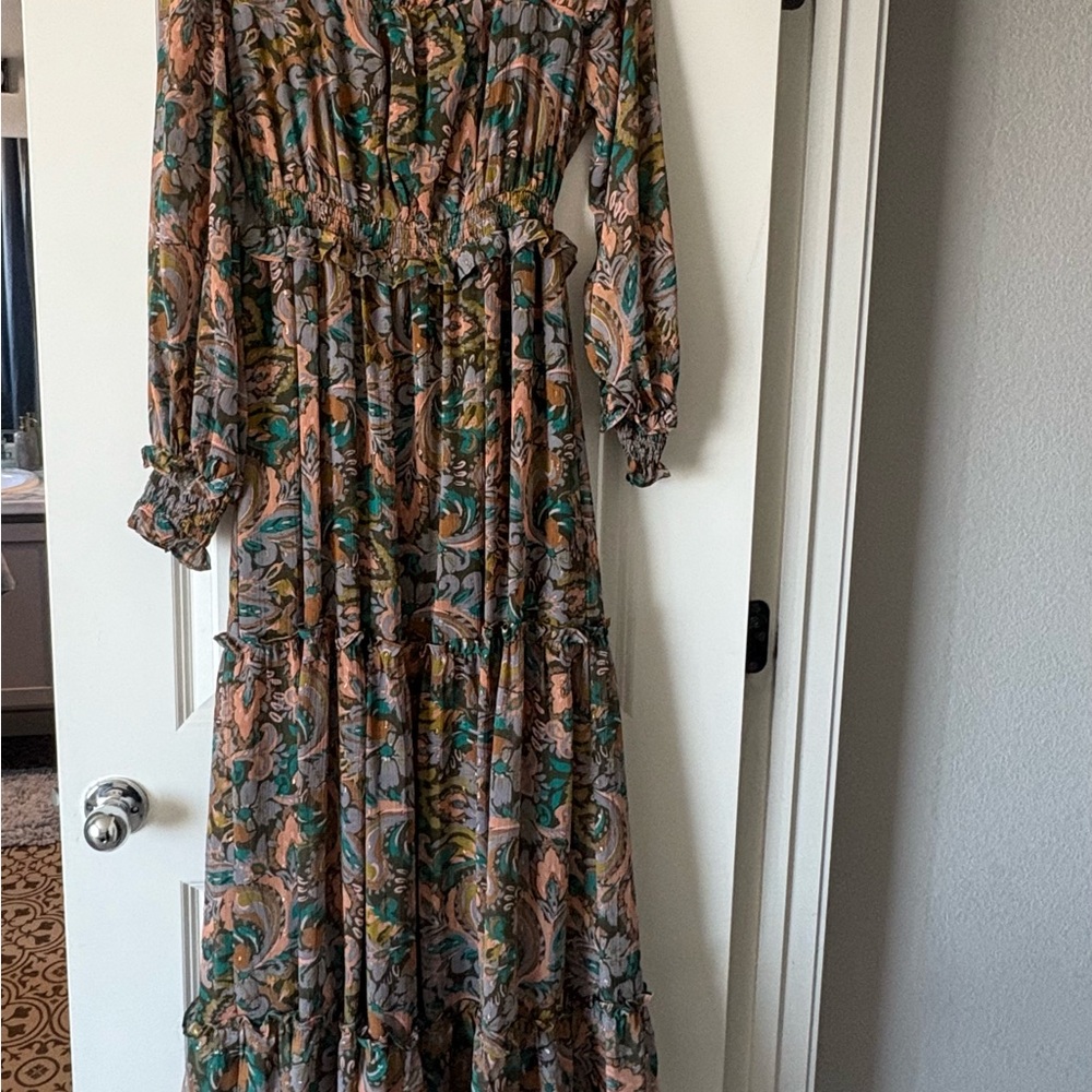 Fate Multicolor Paisley Long Sleeve Dress